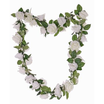 Künstliche Rosengirlande DORIE, weiß, 180cm, Ø7-9cm Künstliche Rosengirlande DORIE, weiß, 180cm, Ø7-9cm