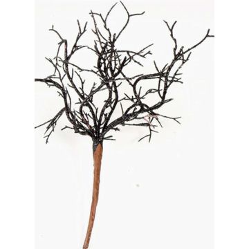 Künstlicher Korallenzweig SPUNKY auf Steckstab, Glitzer, schwarz, 20cm
