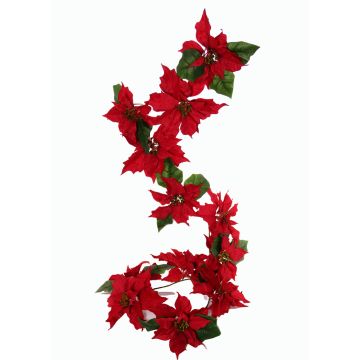 Künstliche Poinsettia Girlande TISHA, rot, 180cm, Ø18-23cm Künstliche Poinsettia Girlande TISHA, rot, 180cm, Ø18-23cm