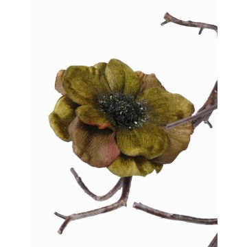 Künstliche Anemone GORO auf Clip, olivgrün, Ø11cm