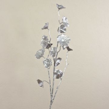 Künstlicher Ginkgozweig ARWID mit Glitzer, silber, 105cm
