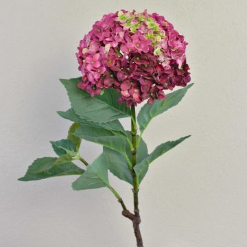 Künstliche Hortensie EMILIE, pink-grün, 60cm, Ø20cm