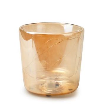 Blumen Vase FIORVANO mit LEDs, Glas, gold, 11cm, Ø11cm Blumen Vase FIORVANO mit LEDs, Glas, gold, 11cm, Ø11cm