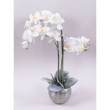 Unechte Phalaenopsis Orchidee KAREN, Dekotopf, gefroren, weiß, 60cm Unechte Phalaenopsis Orchidee KAREN, Dekotopf, gefroren, weiß, 60cm