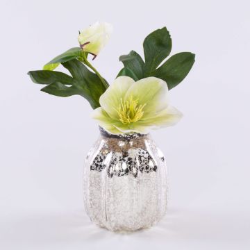 Deko Blume Christrose WINFRIEDA in Glasvase, creme-grün, 20cm Deko Blume Christrose WINFRIEDA in Glasvase, creme-grün, 20cm