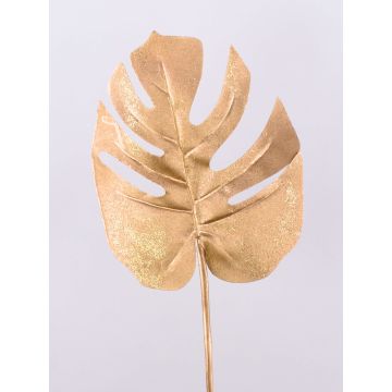 Kunst Philodendron Monstera Deliciosa Blatt ASMERET mit Glitzer, gold, 70cm Kunst Philodendron Monstera Deliciosa Blatt ASMERET mit Glitzer, gold, 70cm