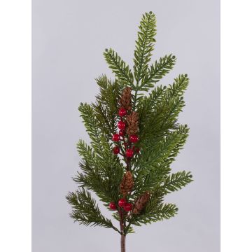 Deko Zweig VARDALIA, Tanne, Beeren, Zapfen, rot-grün, 75cm Deko Zweig VARDALIA, Tanne, Beeren, Zapfen, rot-grün, 75cm