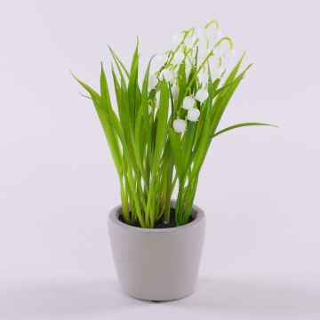 Künstliche Blume Maiglöckchen NOMTHA im Zementtopf, weiß, 20cm