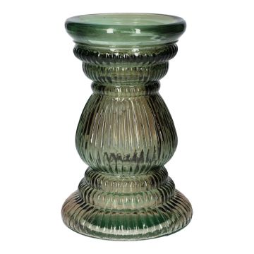 Glasvase ELEONORE mit Rillen, recycelt, grau-klar, 20cm, Ø12,5cm Glasvase ELEONORE mit Rillen, recycelt, grau-klar, 20cm, Ø12,5cm