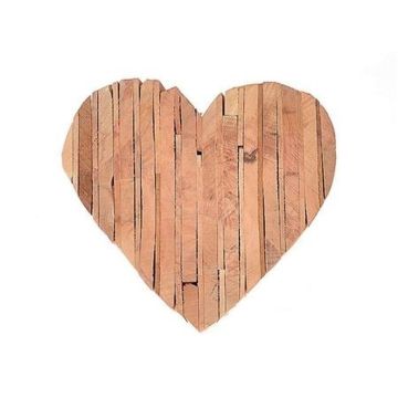 Herz Holz Dekotablett HALFDAN, natur, 16x16x5,5cm