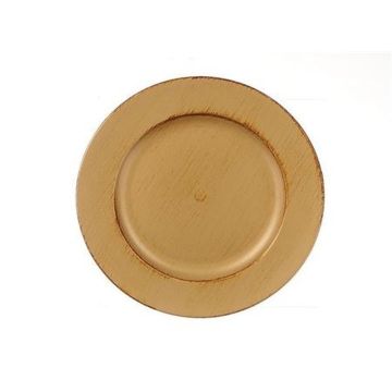 Dekoteller KAMALEI, Kunststoff, gold, 2cm, Ø20cm