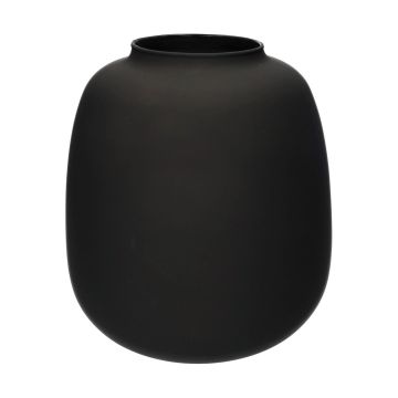Glas Blumenvase CAYDENCE, schwarz-matt, 25,3cm, Ø22,2cm
