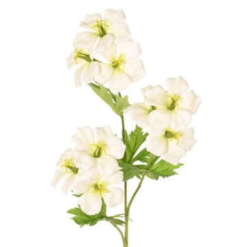 Kunstpflanze Storchenschnabel Zweig ZEDENA, weiß-grün, 70cm, Ø6cm