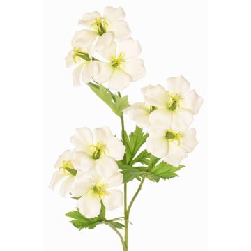 Kunstpflanze Storchenschnabel Zweig ZEDENA, weiß-grün, 70cm, Ø6cm