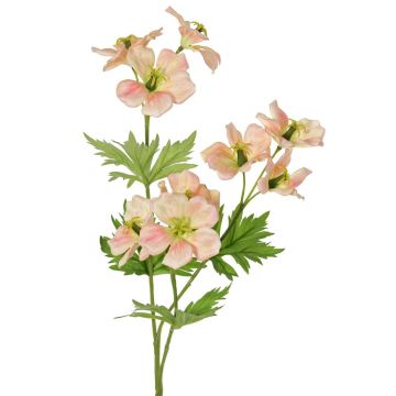 Kunstpflanze Storchenschnabel Zweig ZEDENA, pfirsich-rosa, 70cm, Ø6cm