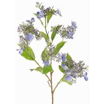 Hortensie Kunstblumenzweig KATHANI, blau-weiß-grün, 80cm, Ø10-13cm