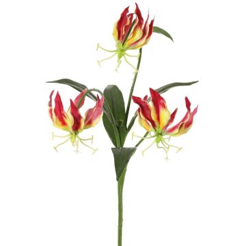 Dekoblume Gloriosa XELA, dunkelrot-gelb, 50cm, Ø4-7cm