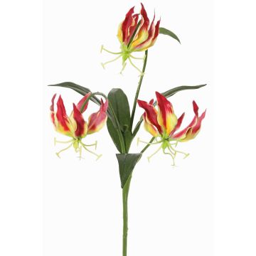 Dekoblume Gloriosa XELA, dunkelrot-gelb, 50cm, Ø4-7cm