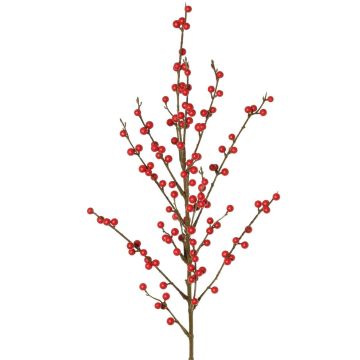 Ilex Zweig künstlich HIKERNA mit Beeren, rot, 90cm
