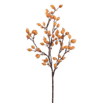 Kunstzweig Heckenrose DAILANA mit Hagebutten, ockergelb, 65cm Kunstzweig Heckenrose DAILANA mit Hagebutten, ockergelb, 65cm