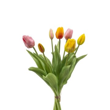 Künstlicher Tulpenstrauß Mix LONA, rosa-gelb-orange, 40cm