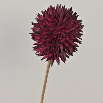 Kunststoffschaum Zierlauch Blume künstlich MERAL, burgunderrot, 80cm, Ø14cm