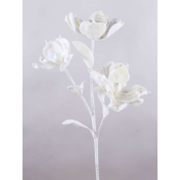 Künstlicher Kamelien Zweig Kunststoffschaum RANIA, weiß, 95cm, Ø18-22cm