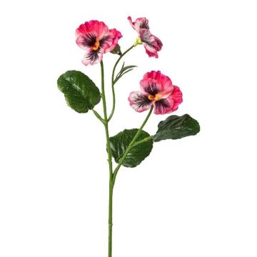 Dekozweig Stiefmütterchen FREVON, pink-weiß, 45cm