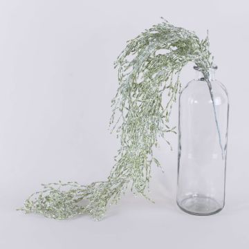 Kunst Tillandsia Usneoides NEAL auf Steckstab, Glitzer, silber, 90cm