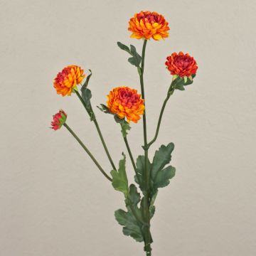 Künstliche Chrysantheme RYON, orange, 70cm, Ø3-5cm