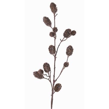 Kunst Tannenzweig TEGMEN mit Tannenzapfen, dunkelbraun, 100cm