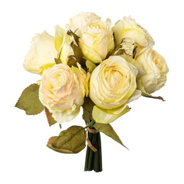 Kunstblumenstrauß Rosen NERZO, creme, 30cm