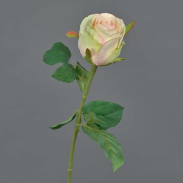 Kunstblume Rose KLONI, grün-pfirsich-rosa, 50cm, Ø5,5cm
