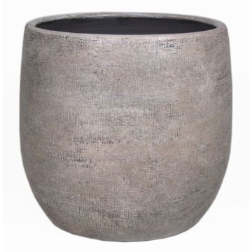 Blumentopf aus Keramik AGAPE mit Maserung, weiß-braun, 31cm, Ø34cm