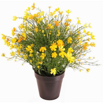 Dekoblume Fleißiges Lieschen GISINDA im Dekotopf, gelb-orange, 40cm