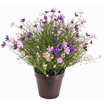 Dekoblume Fleißiges Lieschen GISINDA im Dekotopf, lila-flieder, 40cm