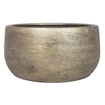 Deko Schale aus Keramik AGAPE mit Maserung, gold, 15cm, Ø33cm