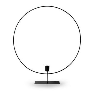 Metallring Kerzenständer BERSINA mit Standfuß, schwarz, 45cm, Ø40cm Metallring Kerzenständer BERSINA mit Standfuß, schwarz, 45cm, Ø40cm