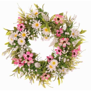 Künstlicher Blumenkranz Margerite Cosmos MAGADI, Muscari, Schleierkraut, rosa-weiß, Ø30cm Künstlicher Blumenkranz Margerite Cosmos MAGADI, Muscari, Schleierkraut, rosa-weiß, Ø30cm