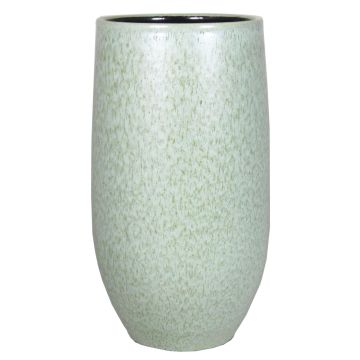 Keramik Vase ELIEL, gesprenkelt, minzgrün-weiß, 35cm, Ø18cm