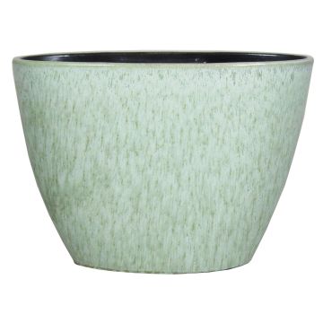 Keramik Übertopf oval ELIEL, gesprenkelt, minzgrün-weiß, 32x15x22cm Keramik Übertopf oval ELIEL, gesprenkelt, minzgrün-weiß, 32x15x22cm