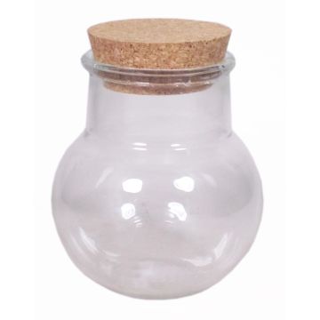 Vorrats Glas Dose WINDA mit Korken, klar, 13,5cm, Ø13cm