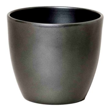 Keramik Übertopf groß TEHERAN BASAR, anthrazit, 22,5cm, Ø25cm