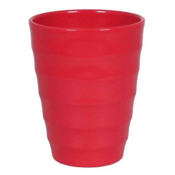 Keramik-Übertopf IZEH für Orchideen, rot, 17cm, Ø14cm
