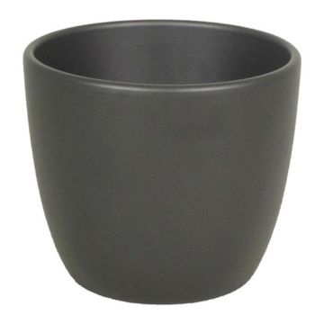 Keramik Übertopf groß TEHERAN BASAR, anthrazit-matt, 27cm, Ø32cm