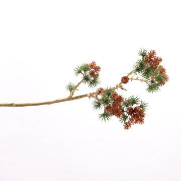 Deko Zweig Lärche ORELINA mit Zapfen, kupfer-gold-grün, 60cm