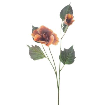 Deko Zweig Hibiskus TERENNA mit Blüten, orange, 60cm