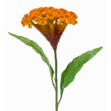 Blume künstlich Hahnenkamm ANUBIS, gelb-orange, 60cm, Ø14cm