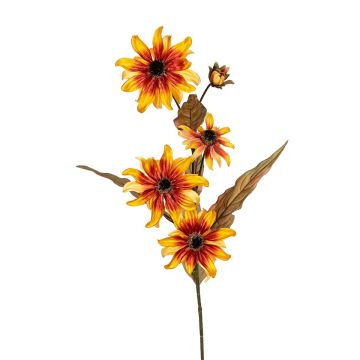 Künstlicher Zweig Sonnenhut NIALISSA, gelb-orange, 80cm