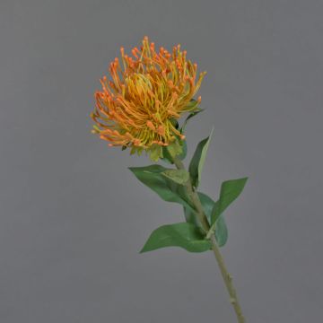 Kunstblume Nadelkissen Protea HERVAS, orange, 70cm, Ø12cm
